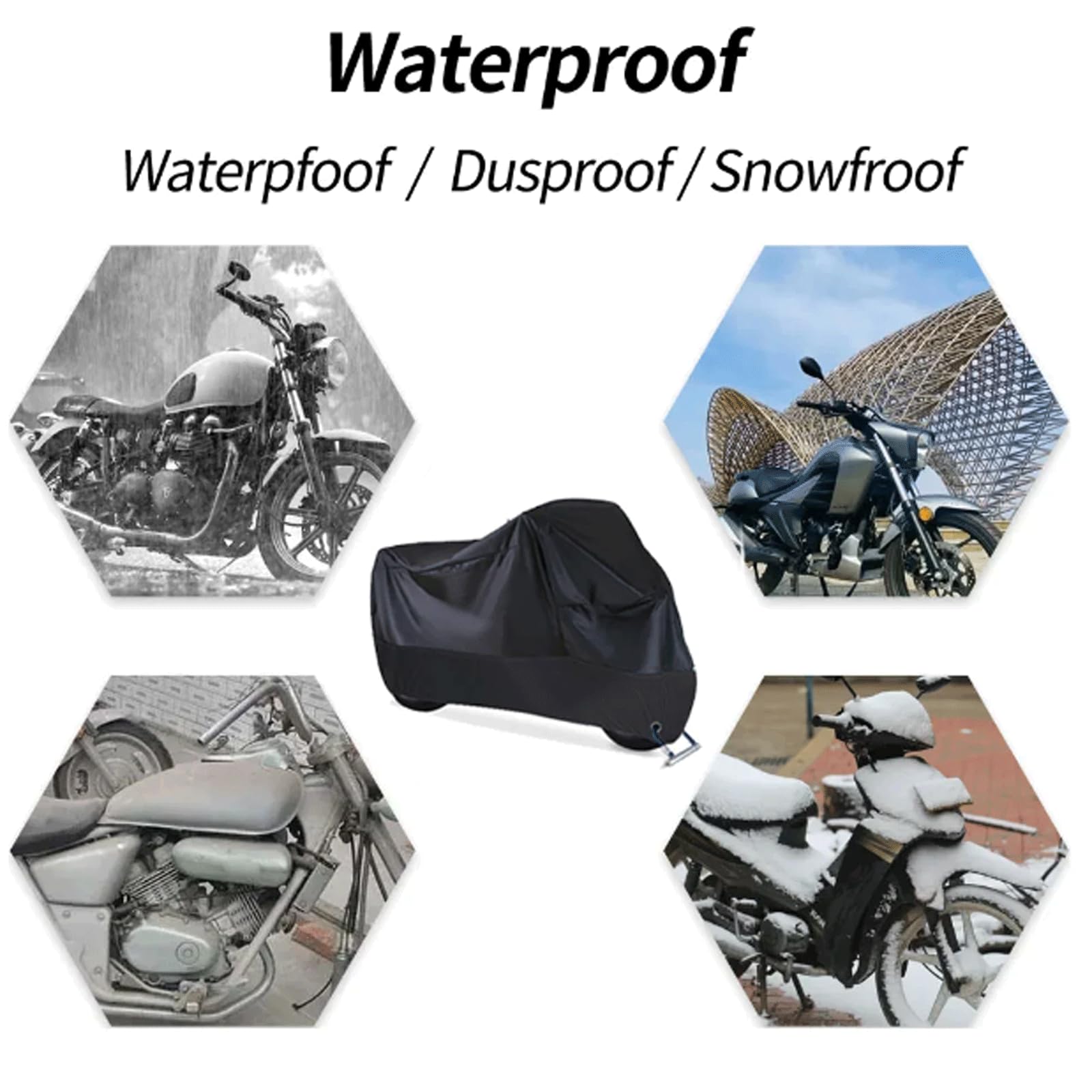 Housse de vélo Housse de Protection pour Moto d'extérieur, imperméable, Premium, étanche à la Pluie, à la poussière et au Soleil Housses de vélo