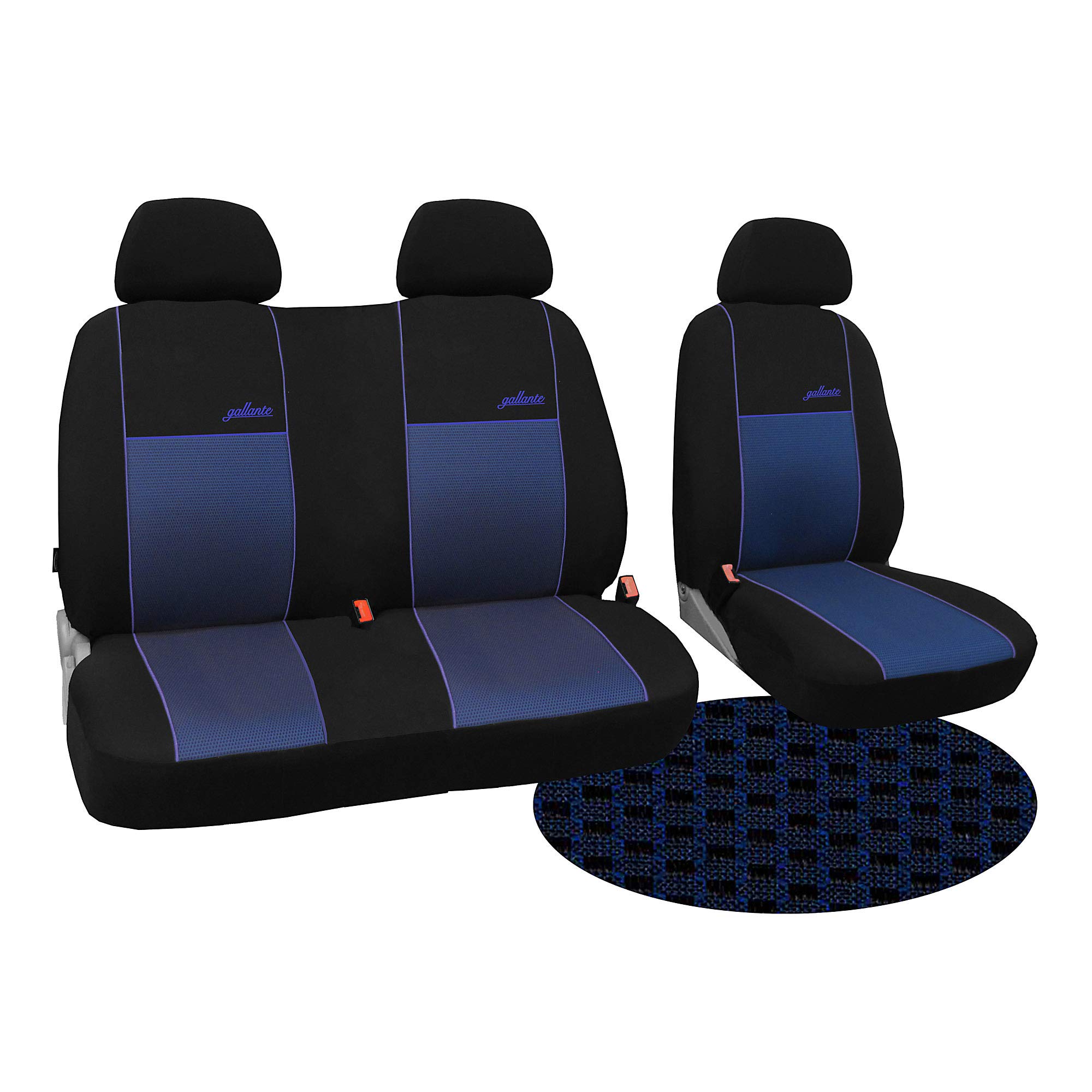 Wymiary pokrowce na siedzenia samochodowe niebieskie 1+2 przednie Transporter 5-miejscowe pokrowce na siedzenia pokrowce ochronne pokrowce na siedzenia pokrowce samochodowe pokrowce ochronne na siedzenia Gallante VIP