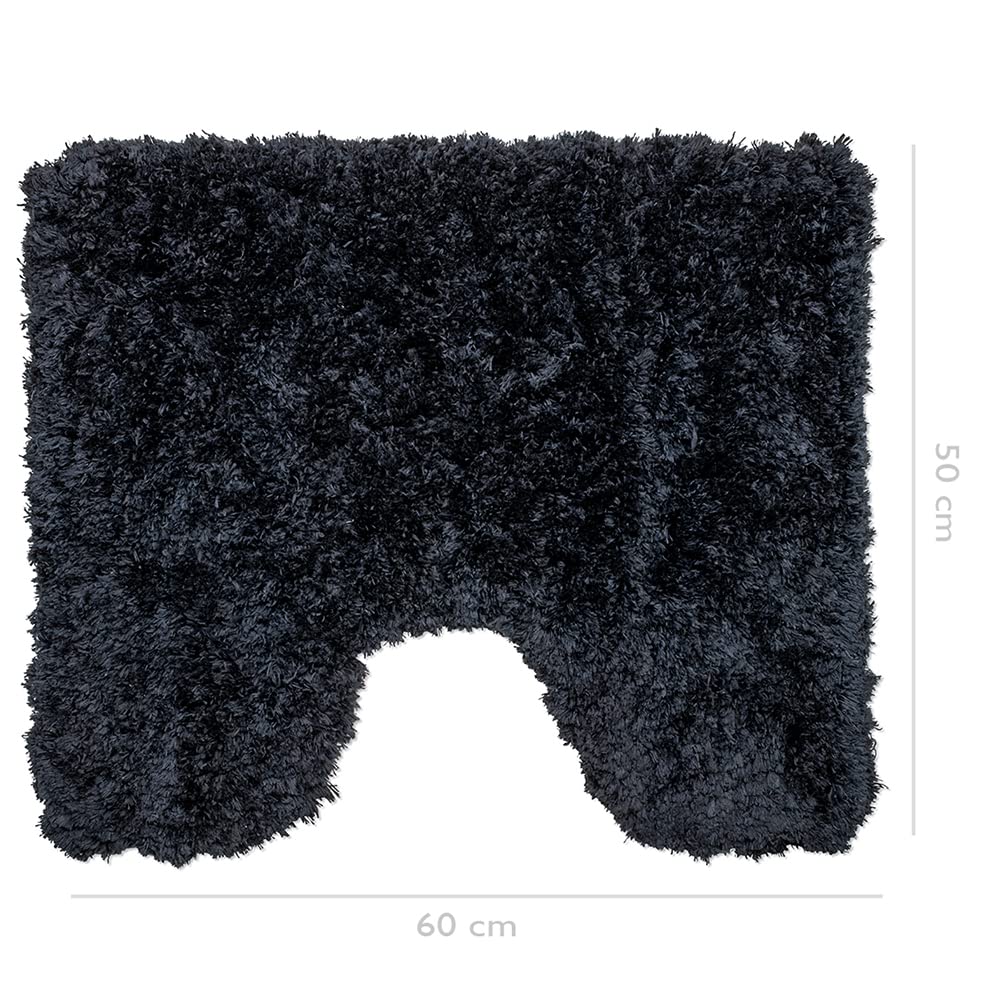 Wicotex Mikrofaser Badematte | grau gestreift | 60 x 90 cm | rutschfest | super weich | universal | saugstark | maschinenwaschbar | Badteppich | Duschvorleger | Badvorleger