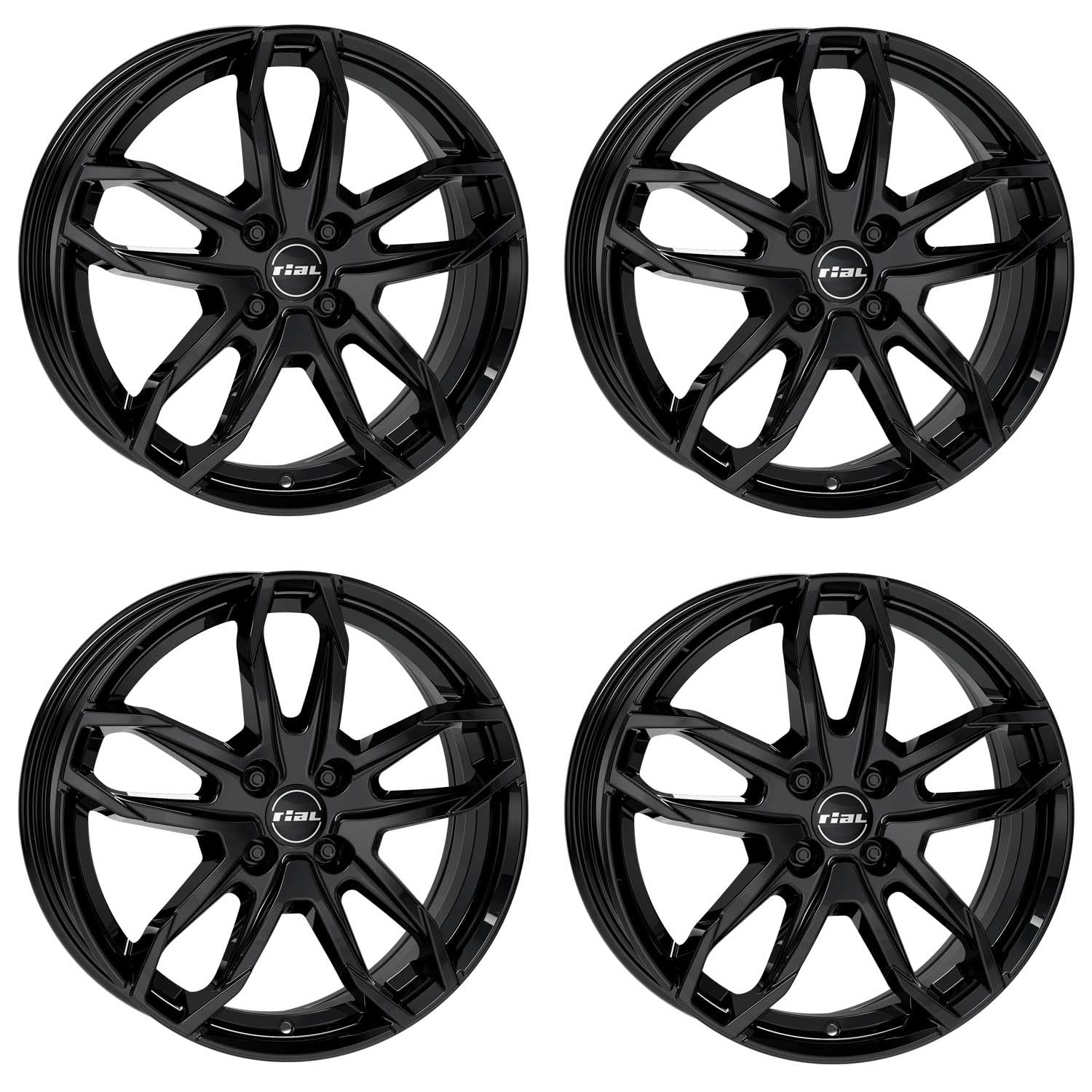 4x Llantas Rial Lucca 6.5Jx16 ET32 4x108 diamant-schwarz compatible con PEUGEOT 2008 208 308 e-2008 e-208