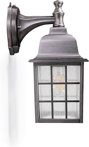 Miniatura 5 de CORAMDEO French Pane - Lámpara de pared al aire libre del atardecer al amanecer para entrada, patio y más, enchufe estándar E26, adecuado para