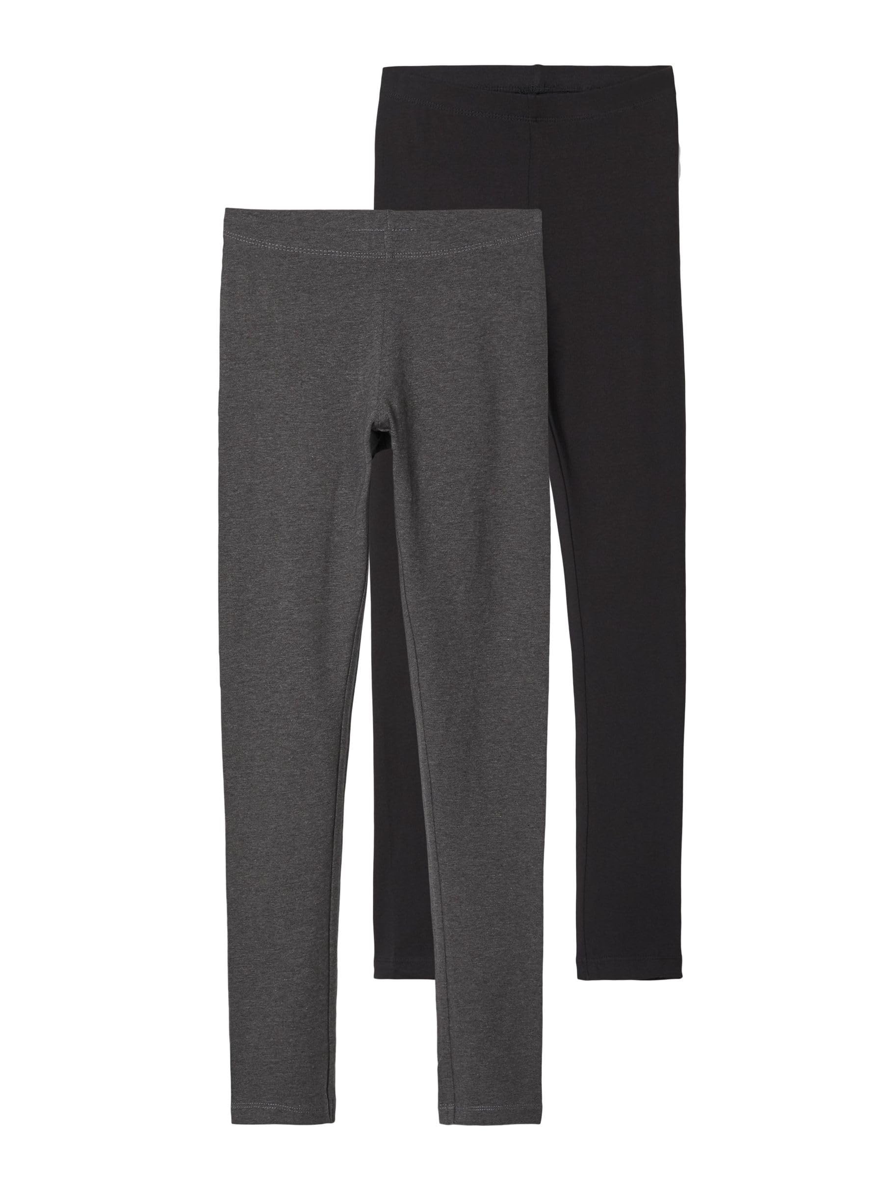 NAME IT Mädchen Nkfvivian 2p Noos Leggings, Dark Grey Melange, 158-164 EU