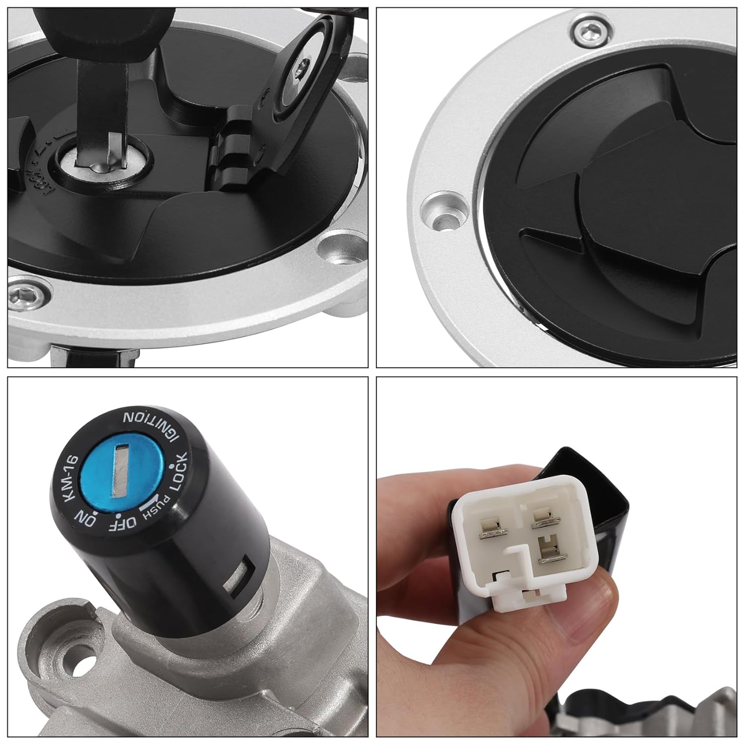XMT-MOTO Ignition Switch Fuel Gas Cap Lock Key Fit for Kawasaki Z125 Pro 2017-2023