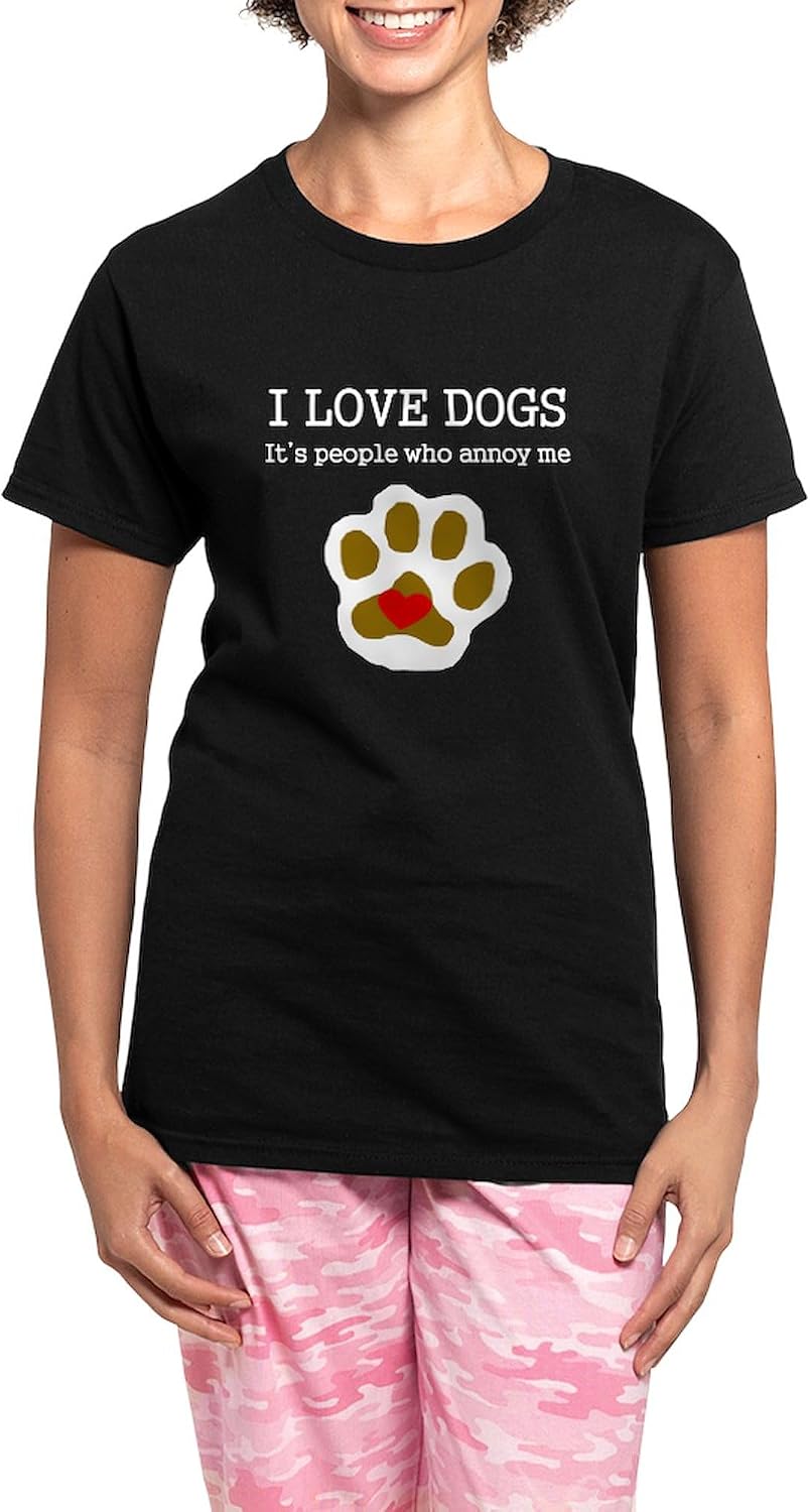 CafePress I Love Dogs People Annoy Me Pajamas Womens Novelty PJ Sleepwear