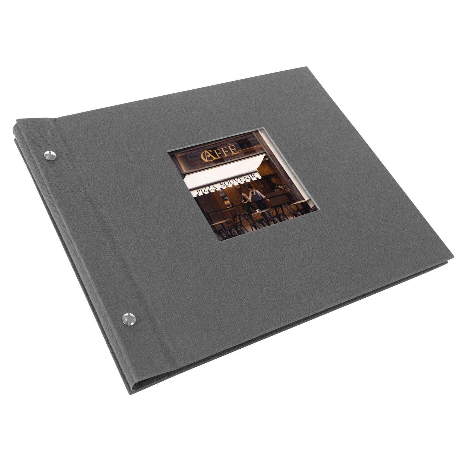 goldbuch Álbum de Fotos Bella Vista 26725 con 40 páginas Negras con separadores de pergamino, álbum expandible, álbum de Fotos de Lino, Color Gris