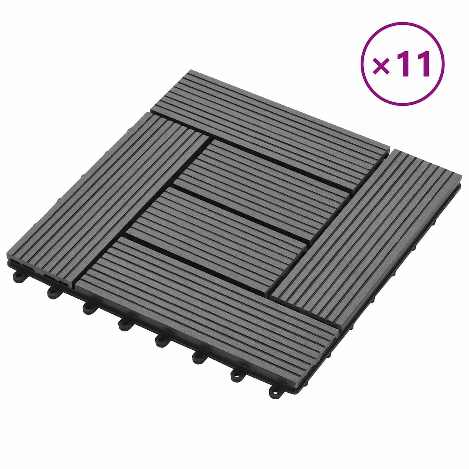 Generisch Terrassenfliese 11 STK. Grau 30 x 30 cm WPC,Haushaltsbedarf,8.67 kg-42046661