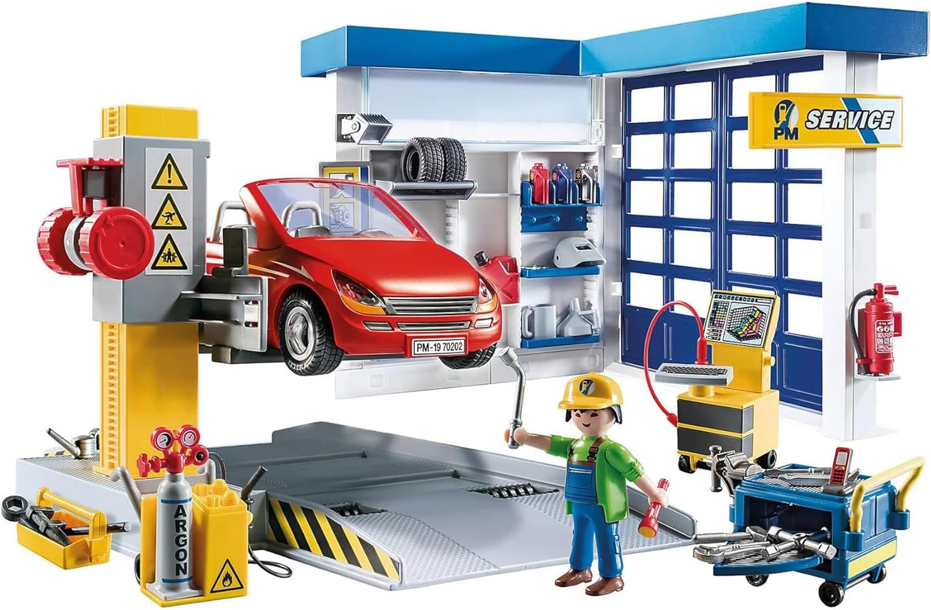 70202 City Life Car Repair Garage with Workshop and Car, educational toy, fun imaginative role play, playset suitable for children ages 4+