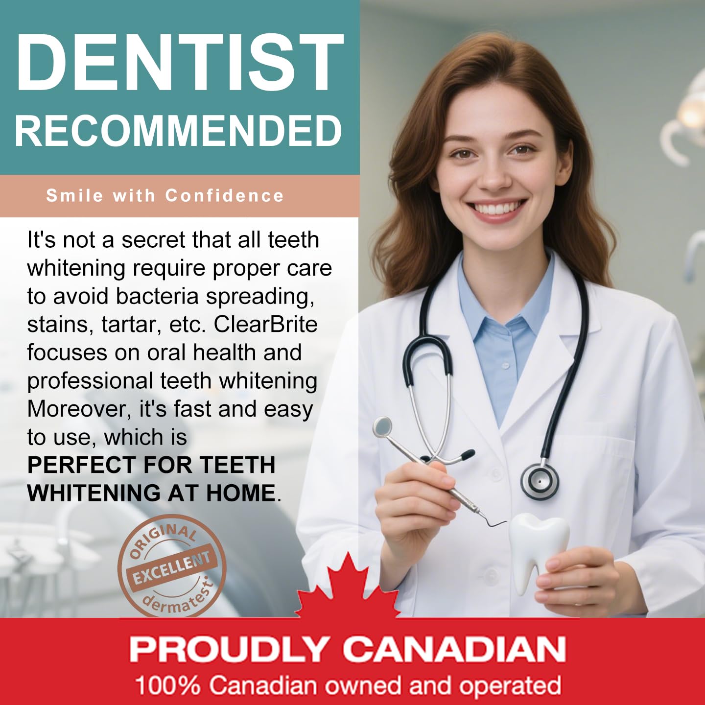 Proudly Canadian ClearBrite Naturals Retainer Cleaner Tablets, 120 Tablets (4 Month Supply), Extra Strength for Retainers, Aligners, Night Guards, Mouth Guards & Dentures - 5