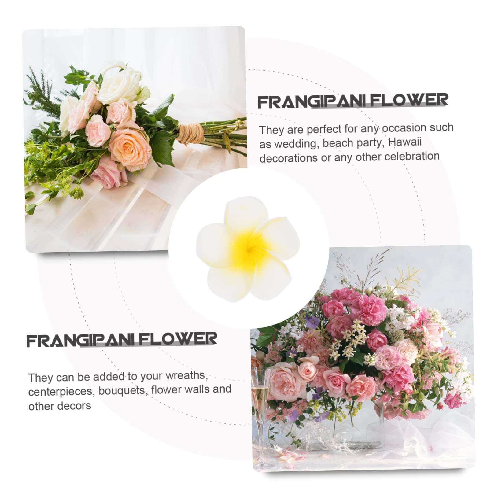 300stücke Künstliche Plumeria Blumen Hawaiian Frangipani Für Hochzeit Party Und -Dekoration Lebendige Farben Vielseitig Einsetzbar Für Kreative Projekte