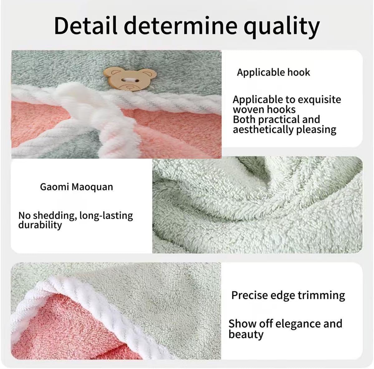 Microfiber Hair Towel, Hair Towel wrap for Women,Hair wrap Towels,Hair Turbans for Women Wet Hair, wrap for Kids (Pink and Green) 1pcs