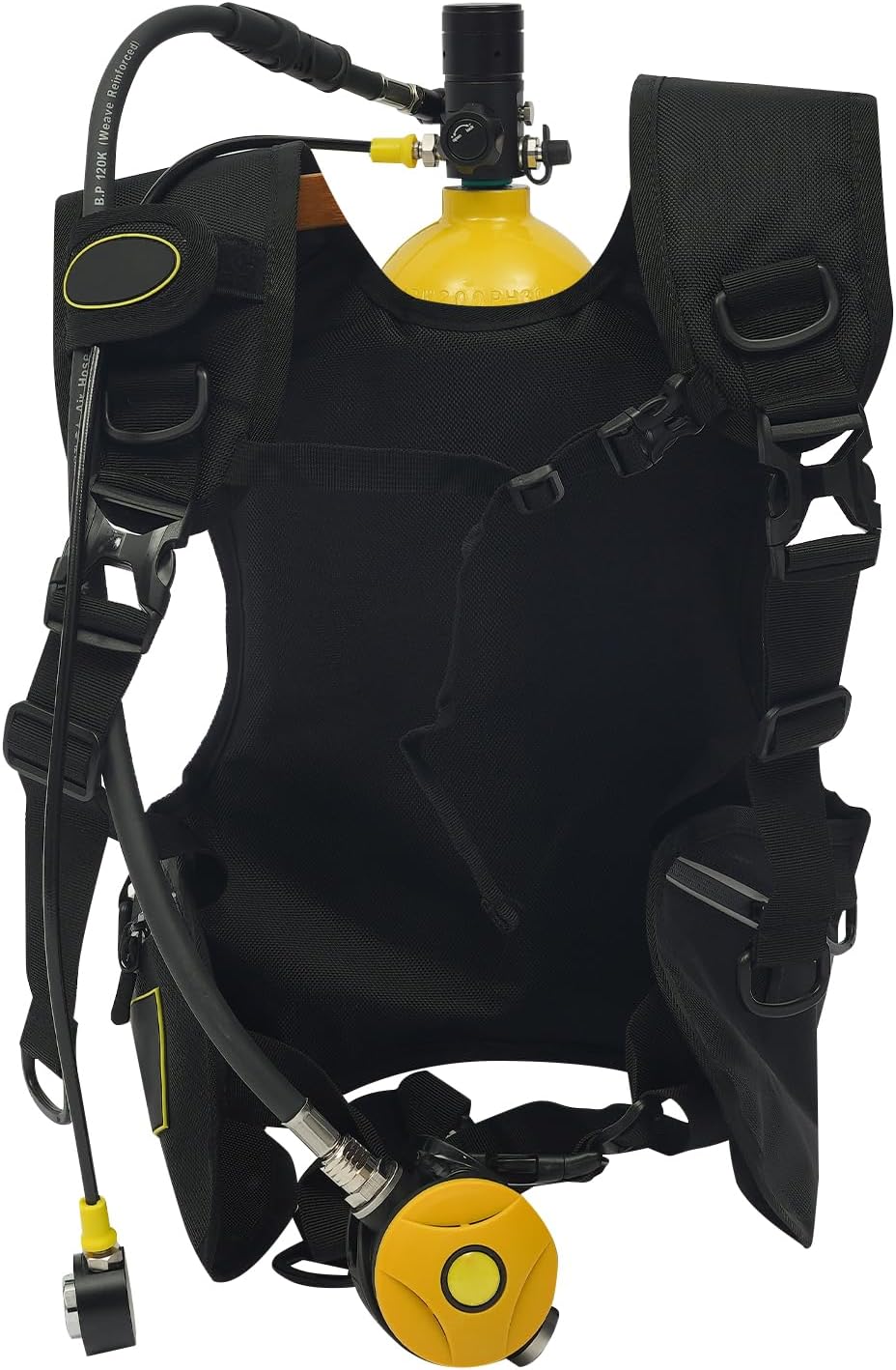 Mini Scuba Tank Kit 2L Capacity Diving Oxygen Tank for Underwater Breathing, Backpack & Side Pockets Design, 30-50 Minutes Breath, Underwater Diving Tank Kit, Lung Tank for Diving Entertainment