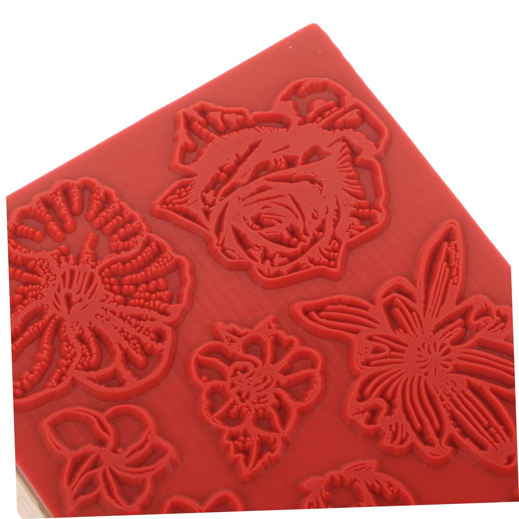 DOITOOL 4 Stück Holz DIY Stempelset Handgemachter Dekorativer Stempel für Scrapbooking Karten und Bastelprojekte Blumenmuster für DIY Enthusiasten