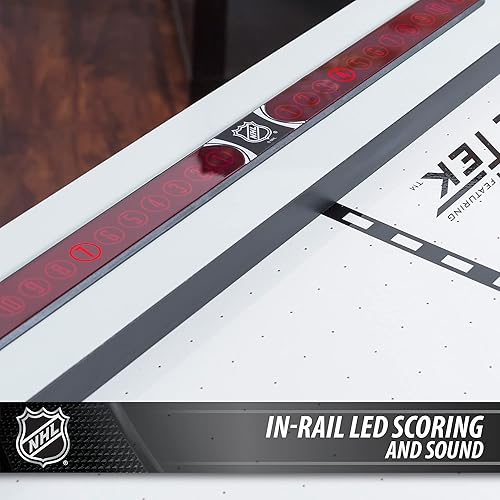 Miniatura 4 de Juego de mesa de juego de hockey de aire con parte superior de tenis de mesa, NHL de 80 pulgadas, Power Play 2 en 1, estilo arcade, puntuador