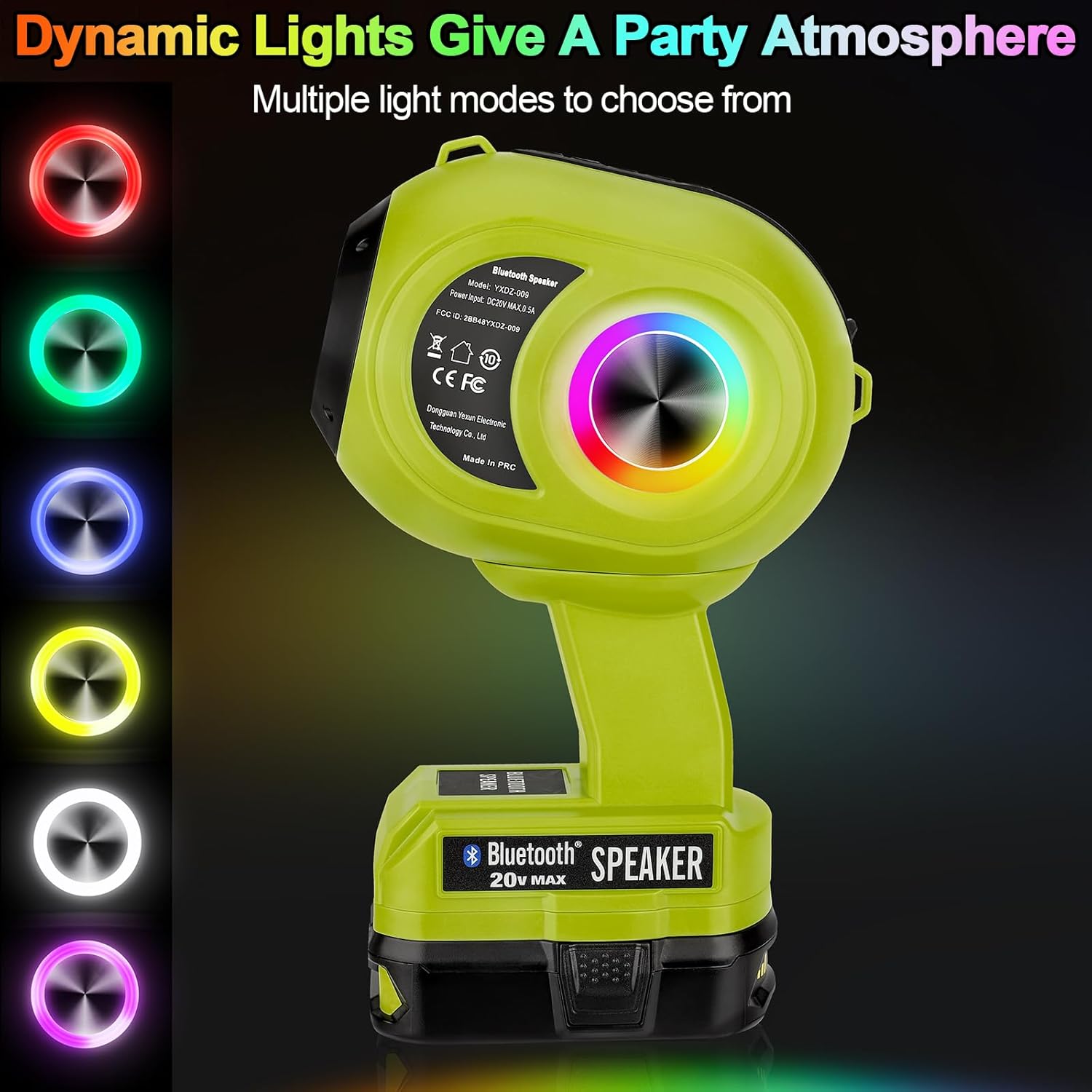 Wireless Bluetooth Speaker Compatible with Ryobi ONE 18v Battery, TWS Paring, BT5.3, AUX TF USB Input, Portable Bluetooth Speaker Wireless for Home Jobsite Party Outdoor(No Battery) - Image 4