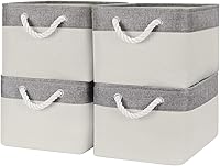 Vista 1 de Cesta de organización y almacenamiento para organizar, paquete de 4 cubos grandes de almacenamiento de tela de 16 x 12 x 8 pulgadas, canastas