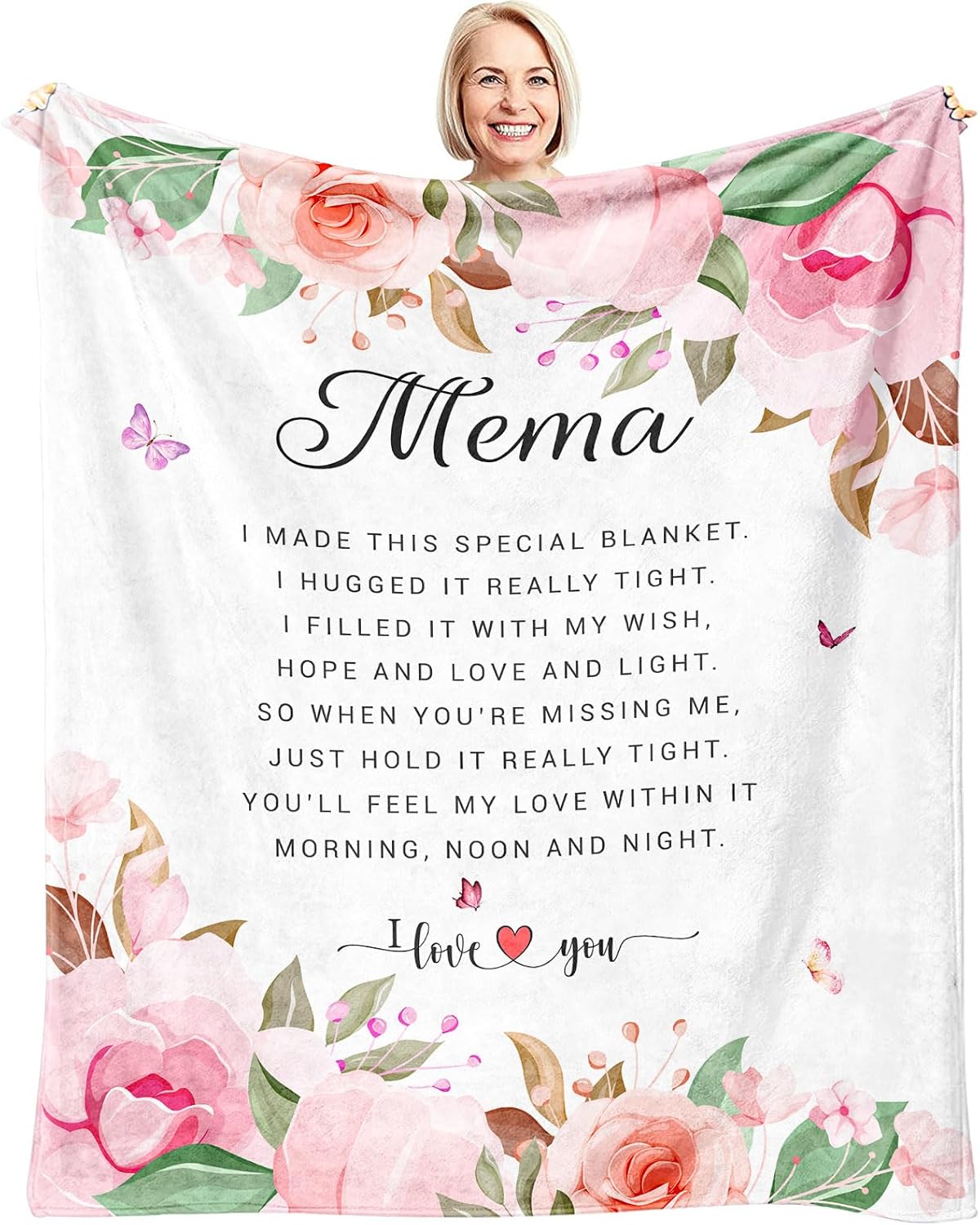 Mema Gifts, Gifts for Mema, Mema's Birthday Gift, Mema's Gift from Grandchildren, Best Ever Memas Gifts for Grandma on Retirement Throw Blanket 60x50 Inch