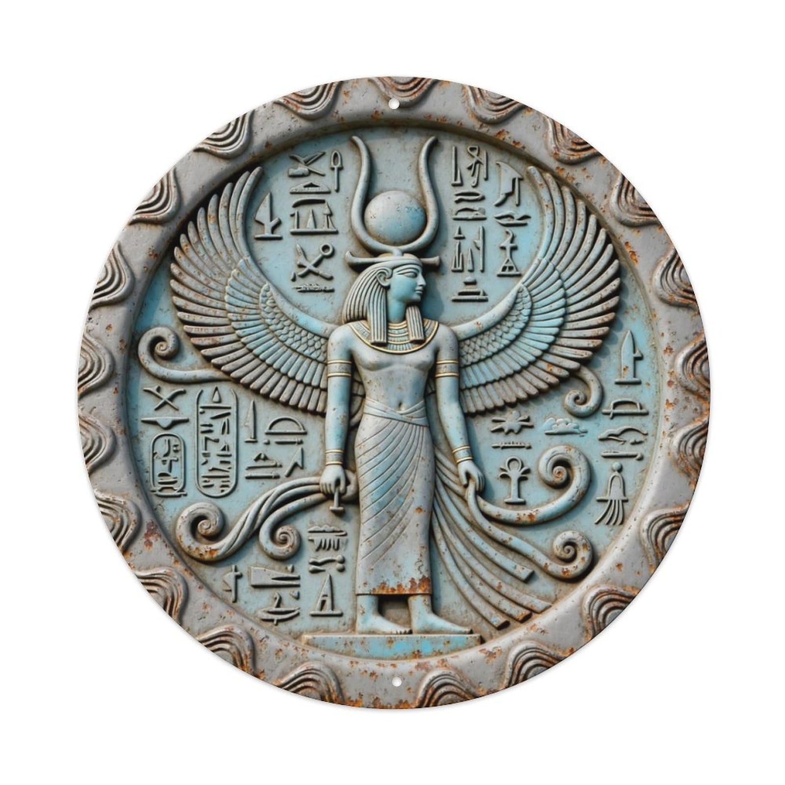 Egypt Shu God Of Air Hieroglyph Rune Metal Tin Sign Plaque