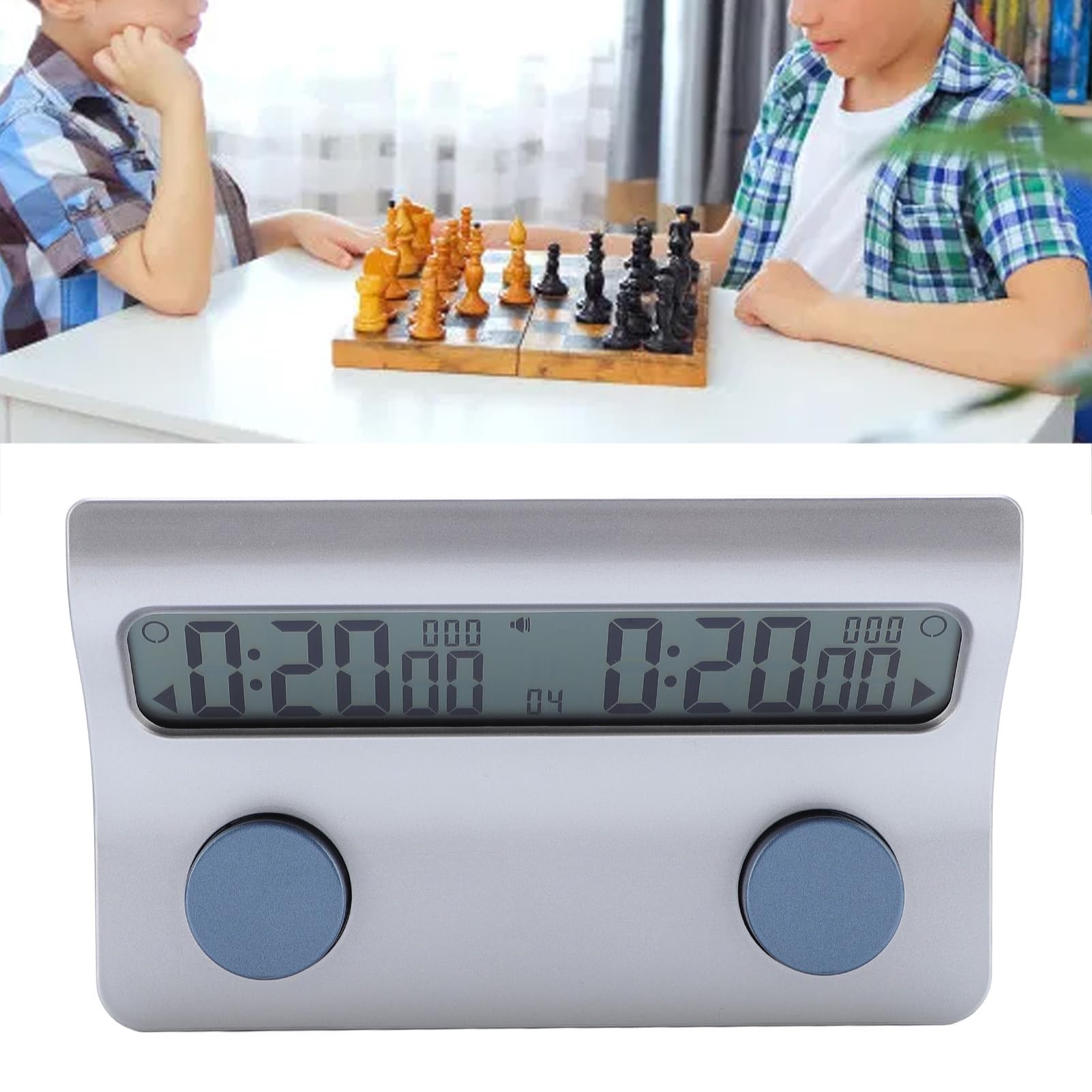 Orologio a Scacchi, Timer di Scacchi Digitali di Grande Display con Premio di Trasmissione Vocale e modalità di Ritardo per Il Gioco Tavolo