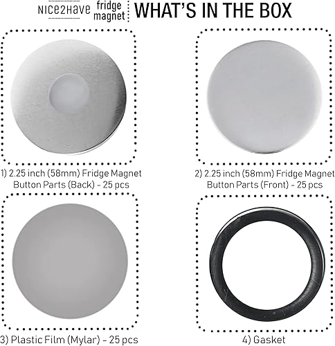 Miniatura 3 de 25 juegos de botones magnéticos para nevera de 2.25 pulgadas (2.283 in) – Suministros para máquina de botones