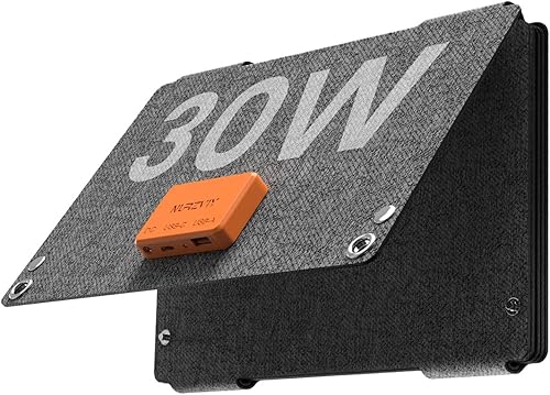 Nurzviy Panneau solaire de 30 W, chargeur de panneau solaire portable pliable av