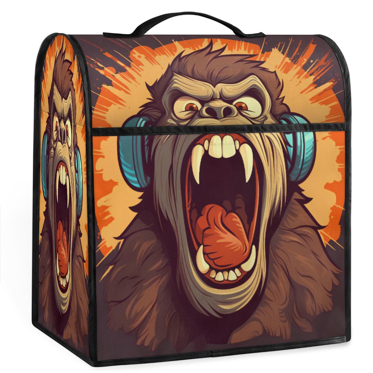 Coffee Maker Cover Ferocious ? Orangutan Kitchen Appliance Covers Small Appliance Covers Blender Cover Juicer Cover Dust Covers for Kitchen Appliances with Top Handle and Pockets,Washable,B131