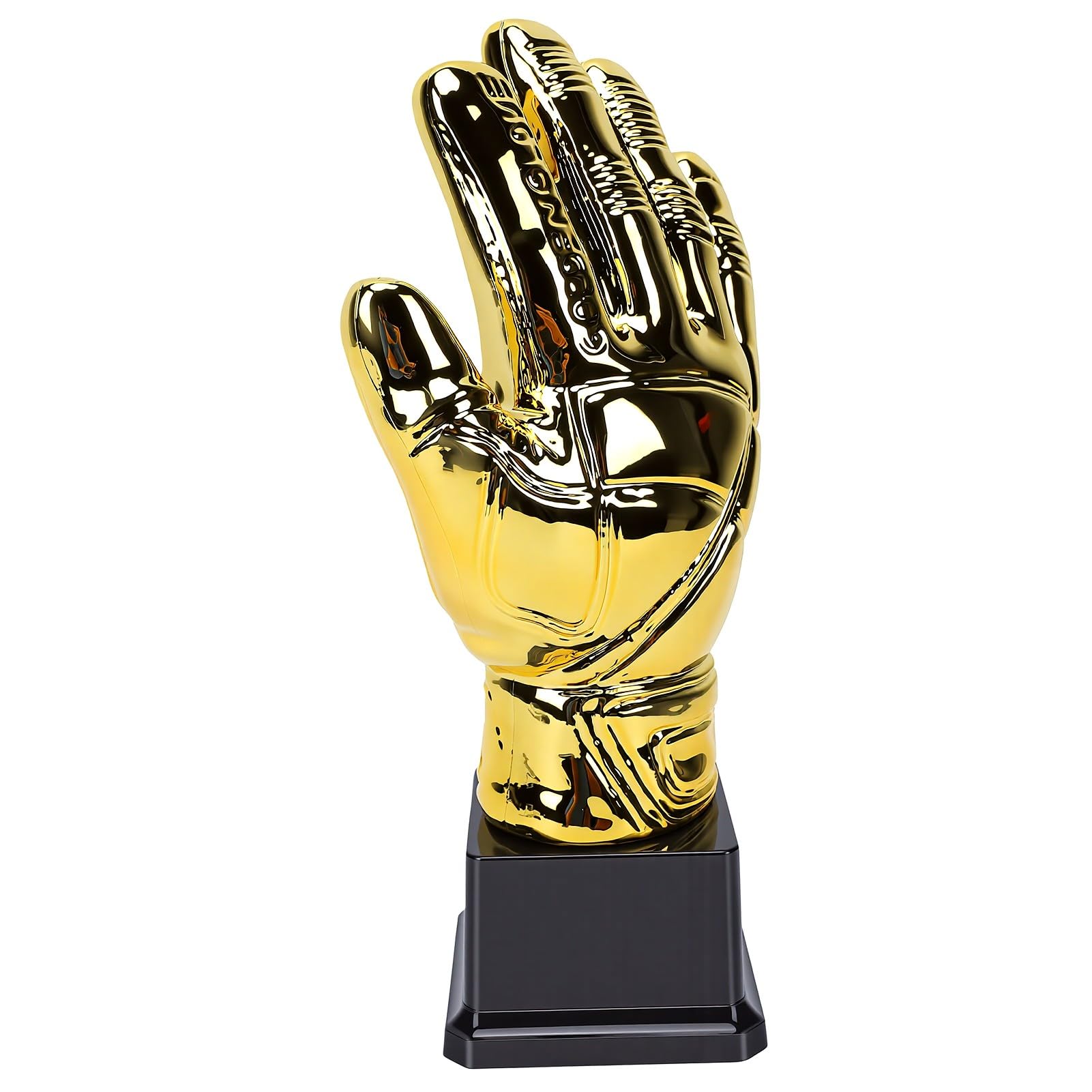 Yctze Trofeo Guanto da Portiere Dorato, Trofeo Calcio, 8 X 26cm, per | Materiale plastico resistente, stabilità della base nera, ideale per tornei, celebrazioni di premi sportivi