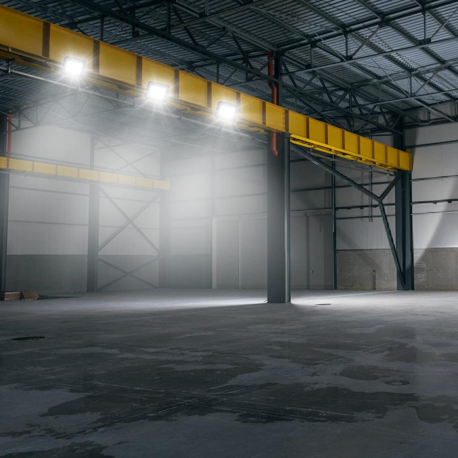 5x100W LED Scheinwerfer, Außenstrahler IP66 Wasserdicht, 8500LM Superhell 6000K Kaltweiß Flutlicht für Baumlicht Rasenlampe (Kein Stecker)