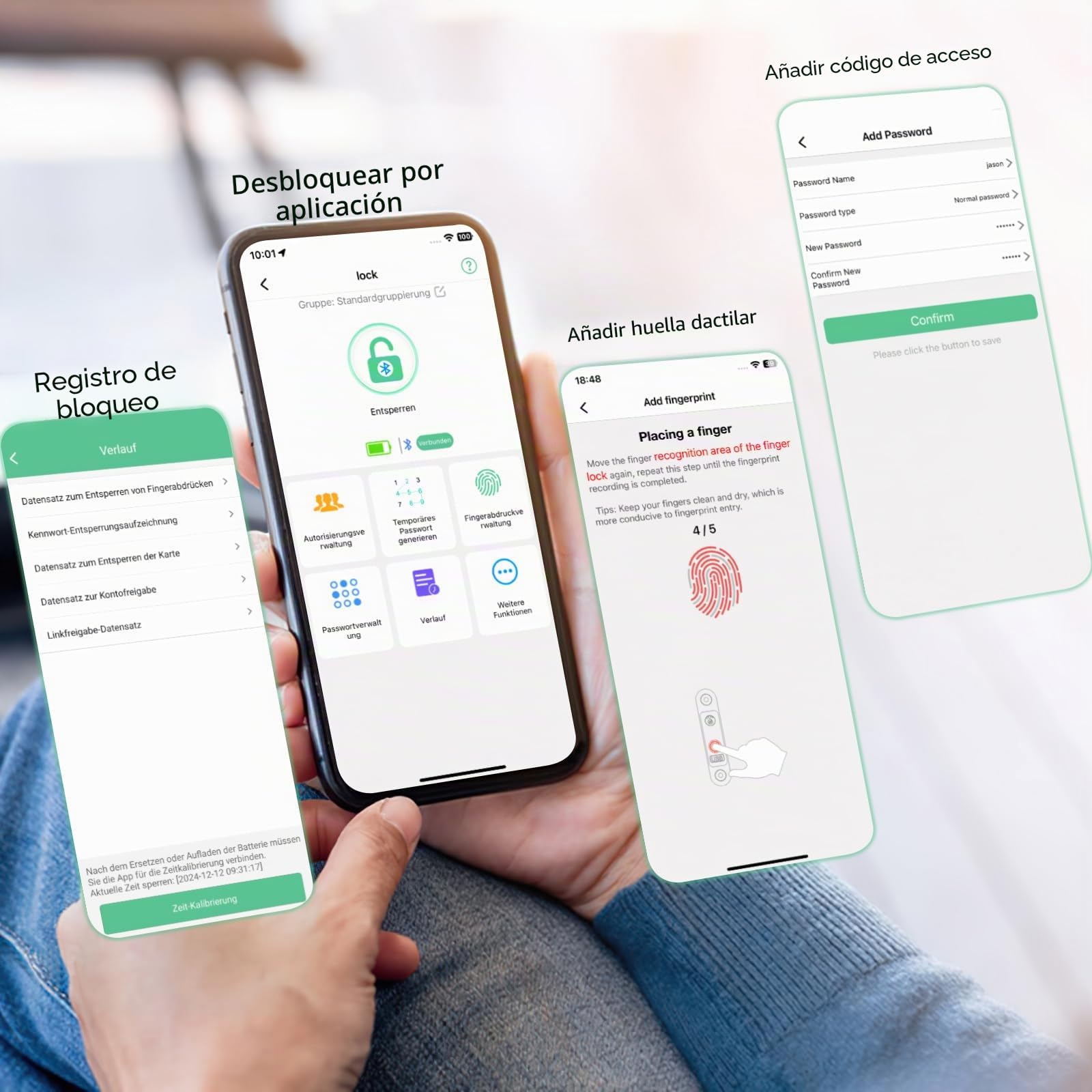 Candado de combinación eLinkSmart para gimnasio con botón pulsador de 9 dígitos, contraseña de huellas dactilares, aplicación, desbloqueo de llave, biométrico, seguridad biométrica, candado de metal