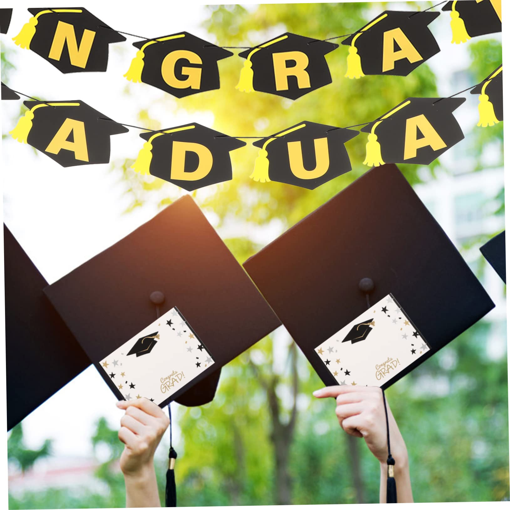 PRETYZOOM 4 Juegos de graduación adornos de pared decoración pared decoración de pared revelar Pararse muro decoraciones de pancartas festivas fondo de fotografía de graduación Papel