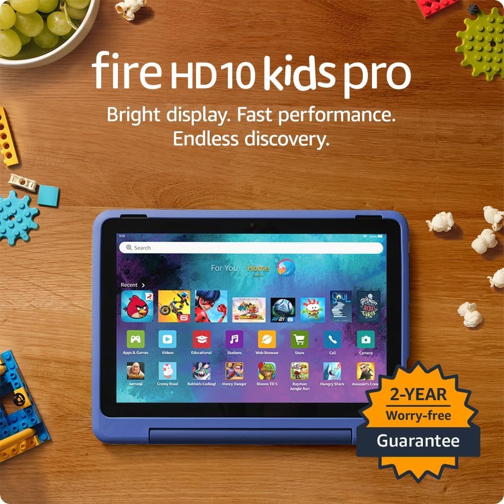 Fire HD 10 Kids Pro Tablet (32GB, Nebula) Travel Bundle with Sleeve and Headset