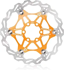 BUCKLOS Rotor de freio a disco flutuante de 160 mm, 180 mm, 203 mm, rotores de freios MTB de aço inoxidável com parafusos de 6 peças, rotor de disco flutuante ultraleve adequado para mountain bike road bikes BMX (preto, vermelho)