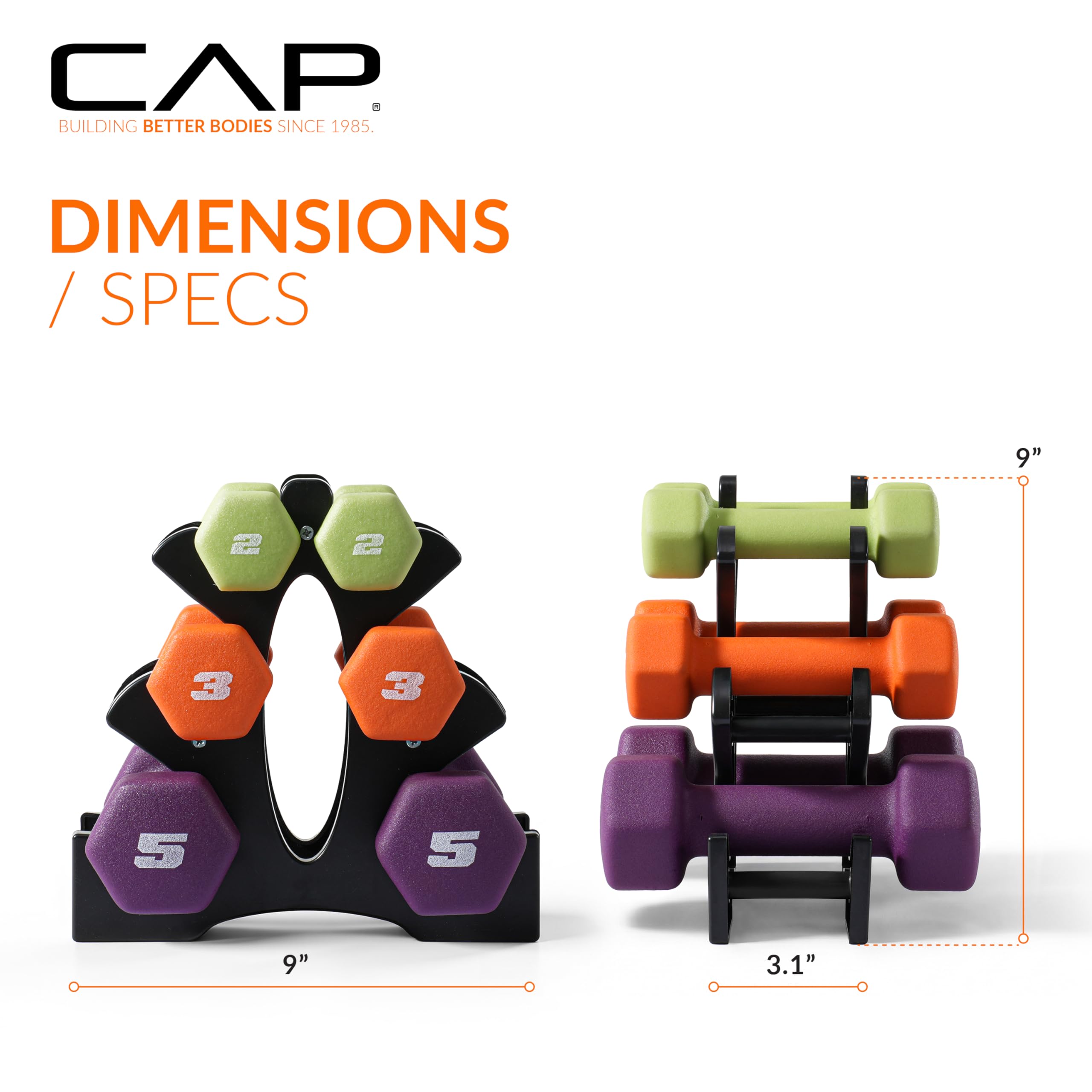 CAP Barbell Neoprene Dumbbell Weights Pairs & Sets | Multiple Colors