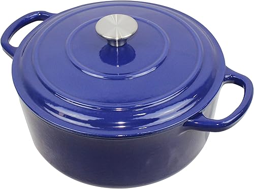 Miniatura 9 de Olla esmaltada de hierro fundidocazuelahorno Duch de 4 cuartos de galón con tapa, Merlot