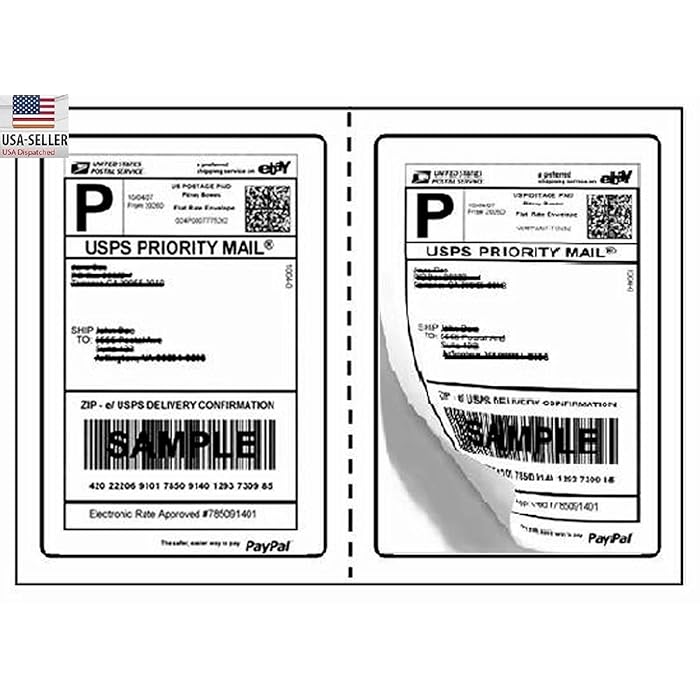 Buy BESTeck Perforated Shipping Labels Round Corner 2 Labels Per Sheet