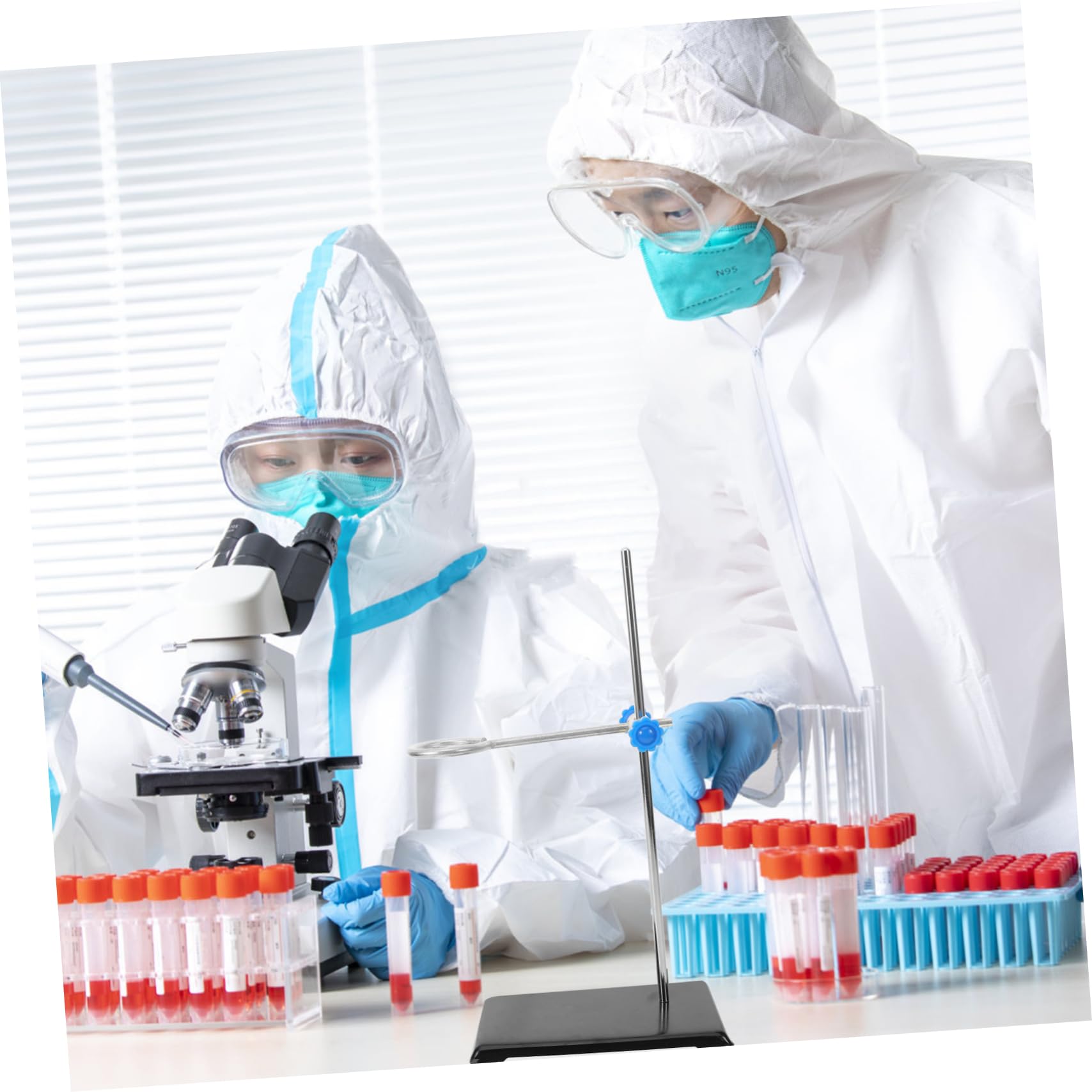 NAMOARLY Experimental Instrument Holder Test Tube Clamp Lab Stand Lab Metalware Stand Laboratory Stand Clamps Lab Flask Stand Chemistry Beaker Stand Lab Condenser Stand Iron Black