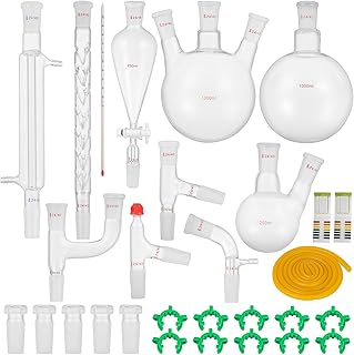 VEVOR 29pcs 24/40 Joints Lab Glassware Kit Organic Chemistry Lab Glassware Set Laboratory Condenser Essential Lab Equipment
