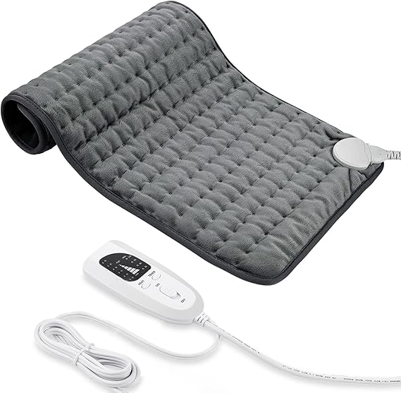 Manta Electrica，Almohadilla TéRmica,Almohadilla De Calefacción EléCtrica Con Apagado AutomáTico Y 6 Temperaturas Almohadilla De Calefacción (Gris Oscuro, 30x60cm) oferta Amazon