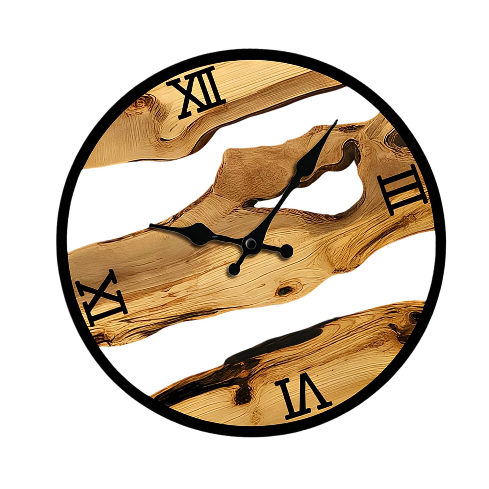 HZBB Rustics Clock for Kitchen Decorative Clock Wall Clocks Battery Operated Analog Annual Rings Wall Clocks None Ticking Battery Operated