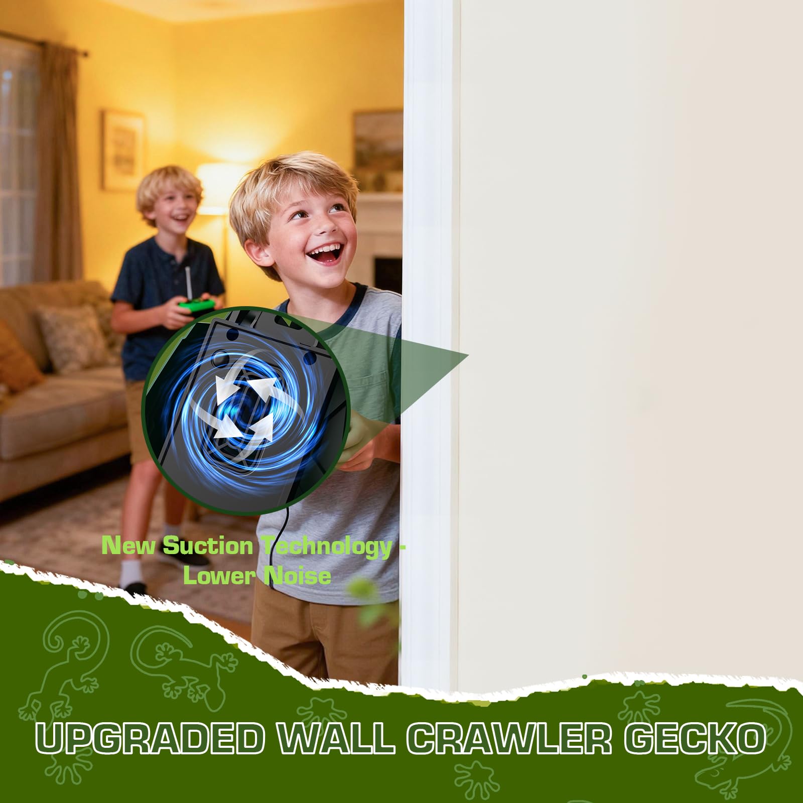 Gecko Trepador,Lagartija Teledirigida con Ojos LED,Lagarto Robot Juguetes,Control Remoto Lagarto Teledirigido de Pared con USB,Juguete Regalos para Niños de 3 a 9 años (Gecko-1)