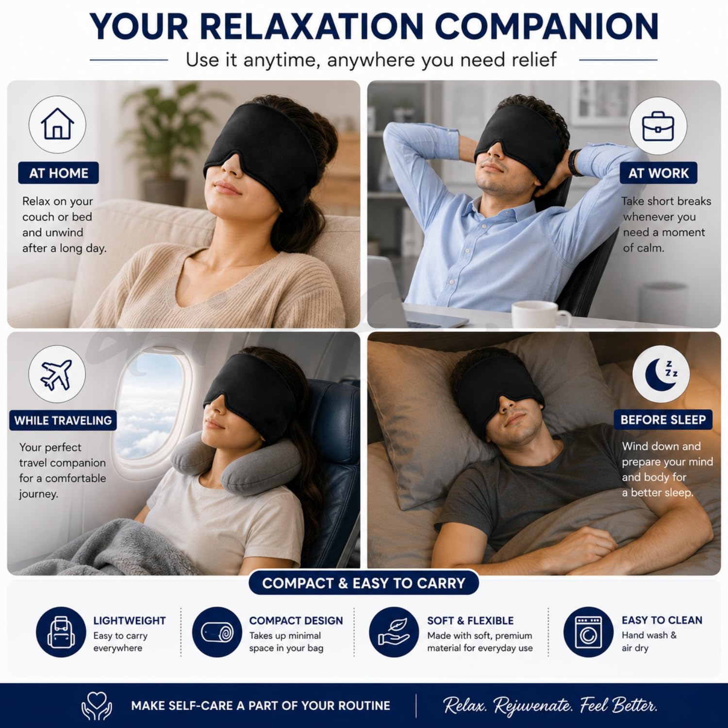 Migraine Relief Cap for Headache, Cooling Compression Head Wrap for Relaxation, Stretchable Full Head Cover for Tension & Sinus Comfort, Reusable Headache Relief Cap for Men & Women (Pack Of 1) — Amazon image 7