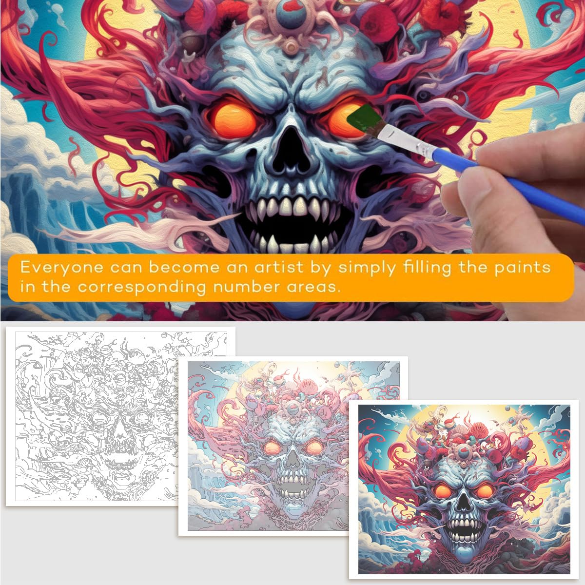 Malen Nach Zahlen Erwachsene Krähe - 30x40cm DIY Set Mit 3 Pinseln