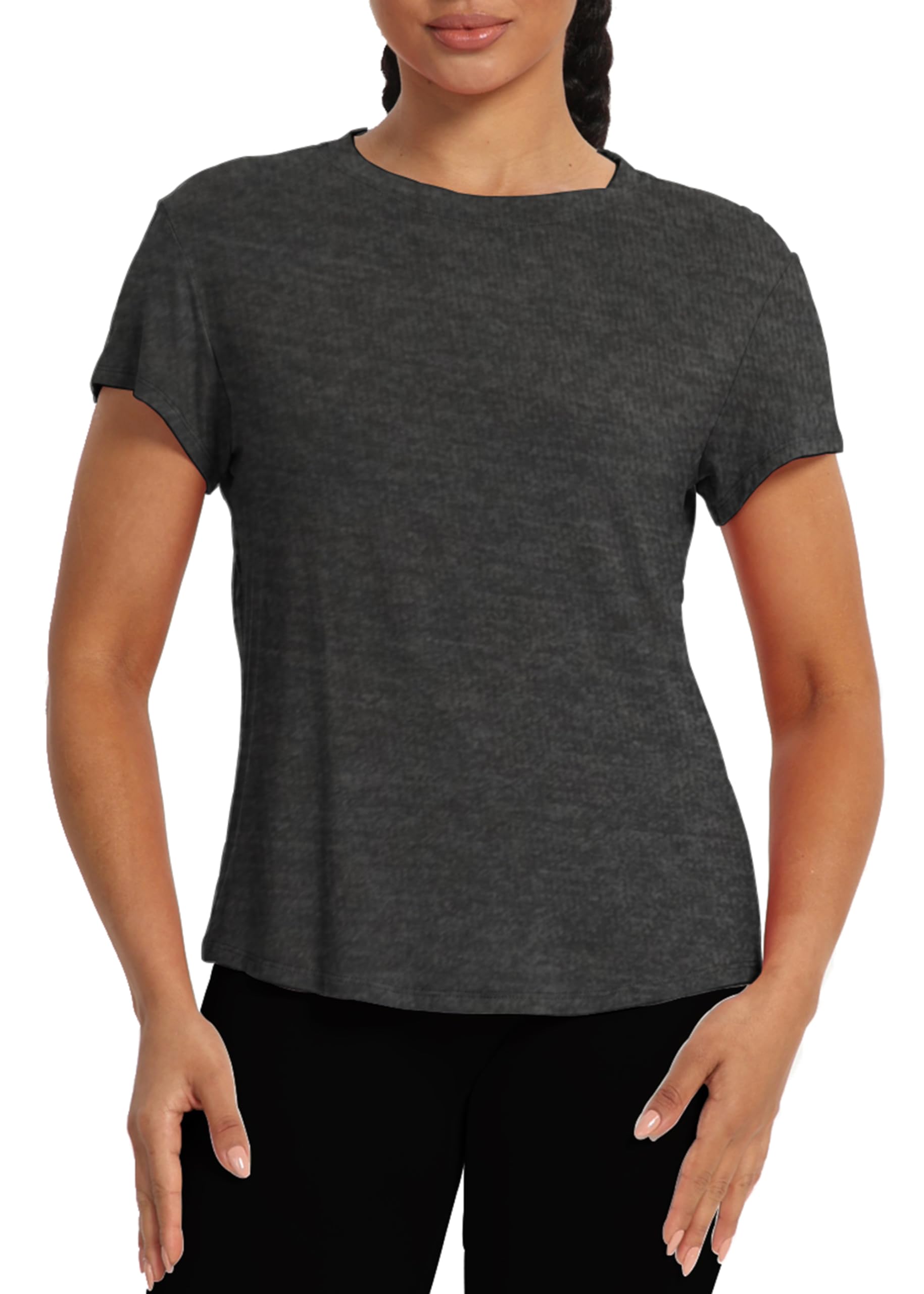 Bestisun Camiseta corta para mujer, camiseta deportiva con espalda cruzada, camisetas recortadas