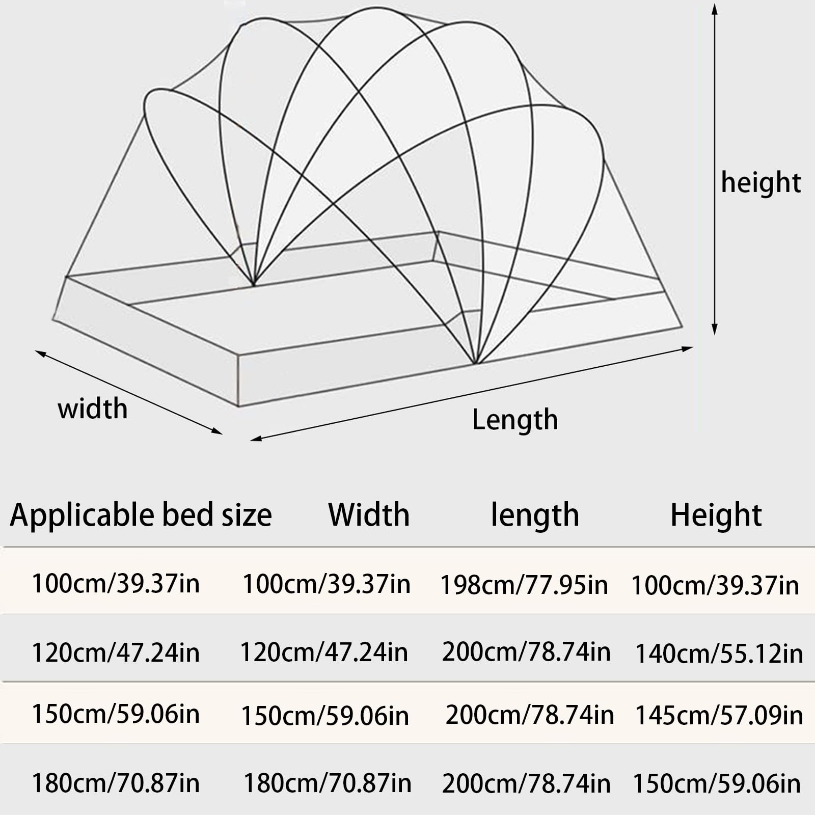 Universal Mosquitera, Mosquito Net PortáTil, Mosquitera para Cama, para El Viajes O De Camping,B,180x200cm