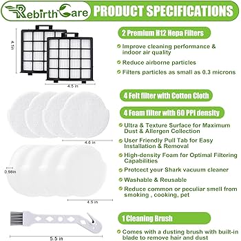 Odashen Replacement Filter For Shark NZ850UK NZ850UKT Upright