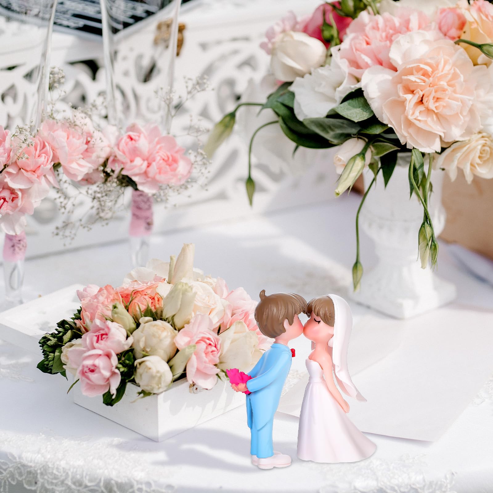Snapklik.com : Elegant Resin Bride \u0026 Groom Cake Topper - Wedding Cake  Toppers Bride And Groom Hand-Painted Wedding Cake Decorations For  Rustic/Modern Weddings, image size:1600x1600