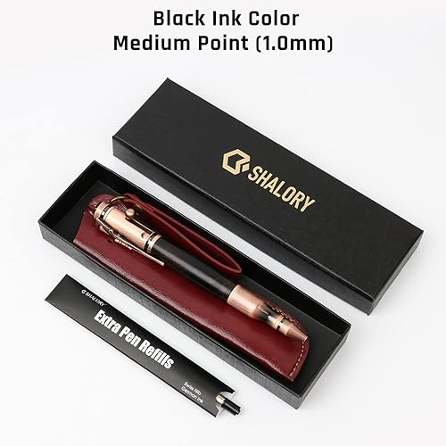 Miniatura 5 de SHALORY Bolígrafo Bolt Action con brújula y repuesto extra, regalo de nacimiento, accesorios geniales para hombres, bolígrafos de madera, bolígrafos