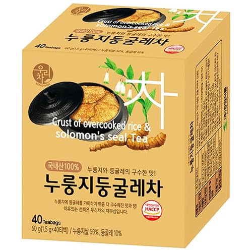 SONGWON Té Nurungji Kudzu prémium  100% arroz tostado coreano y té de raíz de Kudzu, sabor a nuez y sabroso_40 bolsas de té (0.05 onzas cada una)