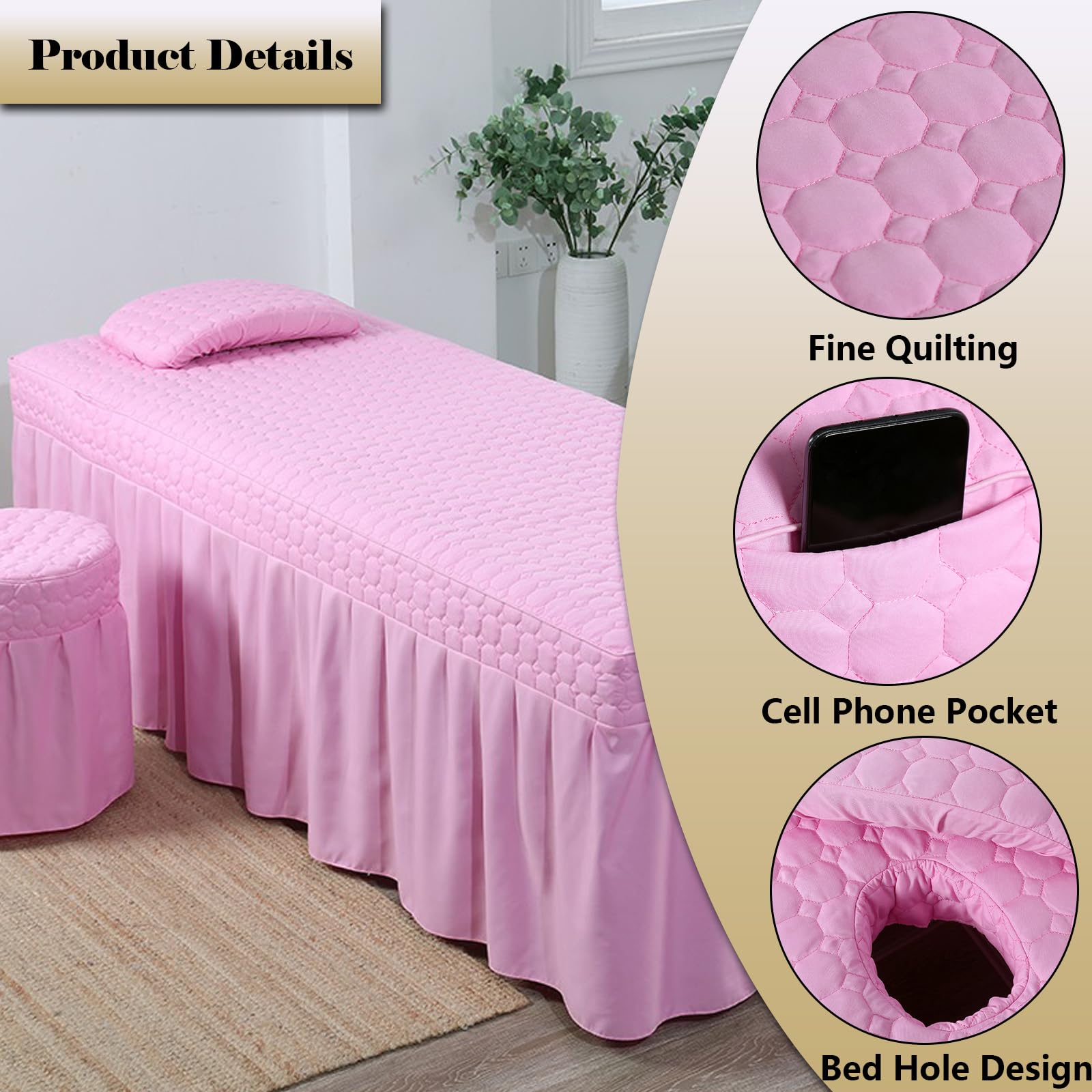 Pokrowiec na masaż, pokrowiec na stół do masażu, łóżko do masażu spa prześcieradło z gumką owiniętą dookoła ciemnozielony 60 x 180 cm (T)