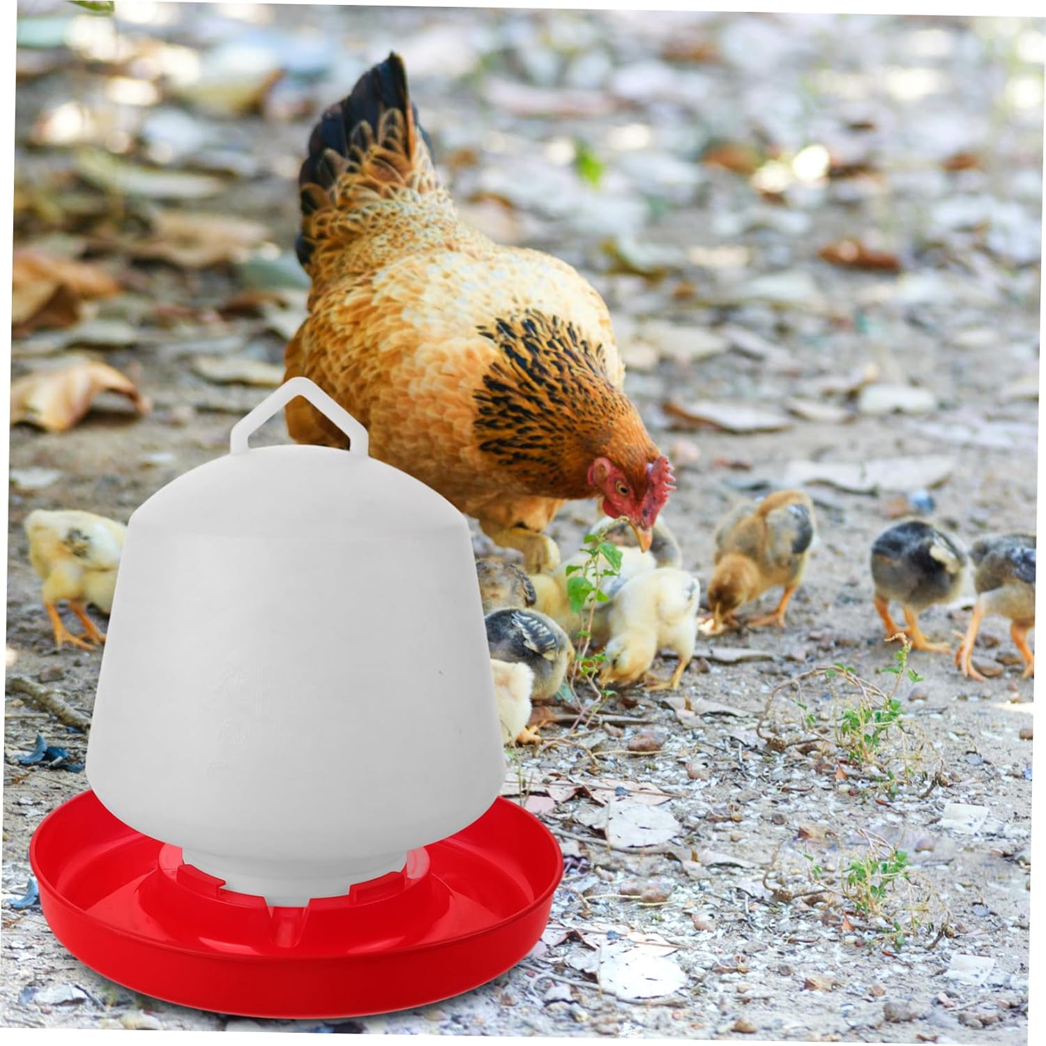 Portable Chicken Feeder Feed Tray for Chickens Goats Pigeons Poultry Feeder Waterer Chick Waterer Kit