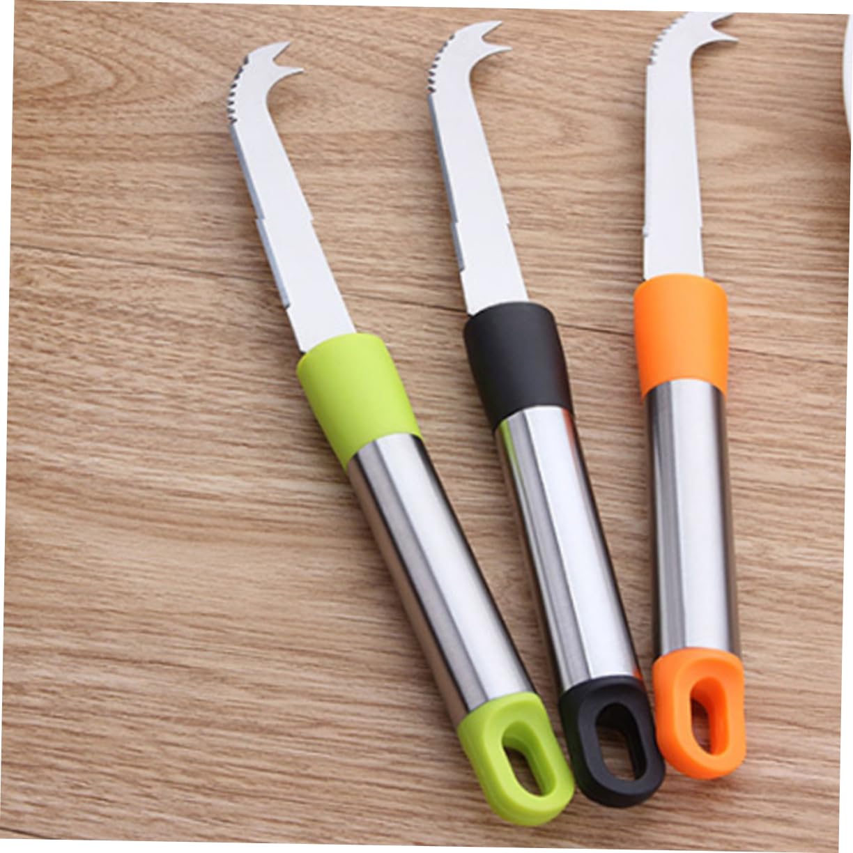 CIYODO Cheese Slicer Knife 1pc Stainless Steel Cheese Knife Forked Tip Serrated Butter Cutter Butter Slicing